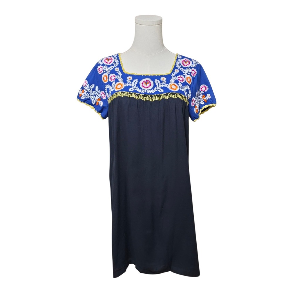 Roberta‎ Roller Rabbit Embroidered Cotton Tunic Dress Coastal Boho Festival XXS